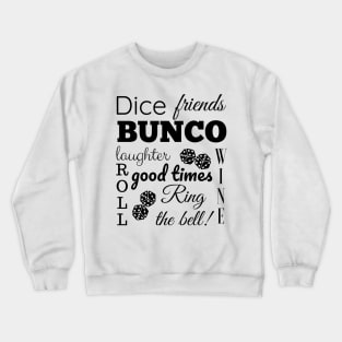 Bunco Night Word Cloud Fun Dice Game Night Shirt Hoodie Sweatshirt Crewneck Sweatshirt